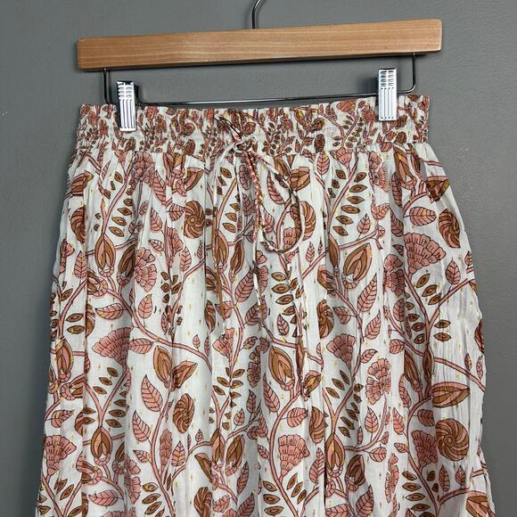 Tuckernuck Marea maxi skirt small NWT Floral India block print cotton pink boho - Picture 3 of 10
